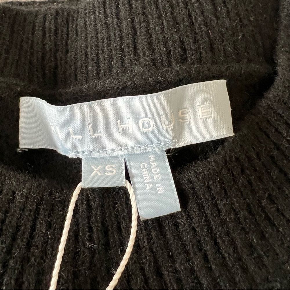 Hill House Sylvie Sweater Black 100% Merino Wool XS NWT Puff Sleeve - Picture 7 of 11